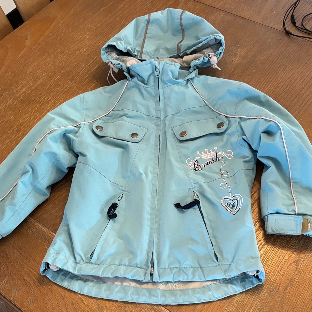Stylish Light Blue Kids Raincoat with Heart Design